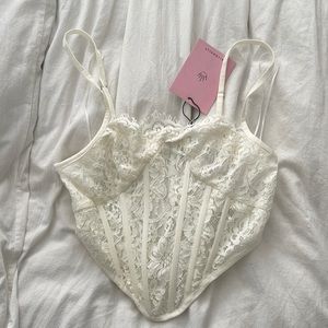 White lace corset top from Hello Molly
